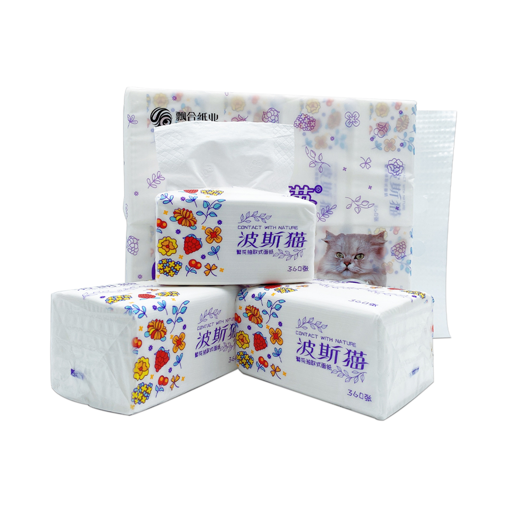Customized facial tissue with printed logo Large size facial tissue 180*130 mm cute tissue paper